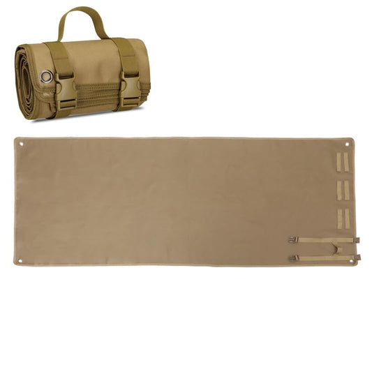 Outdoor Camping Tactical Training Shooting Mat Anti Slip Pad Waterproof and Moisture-Proof Folding Mat Picnic Blanket Portable with Carry Strap (Khaki)