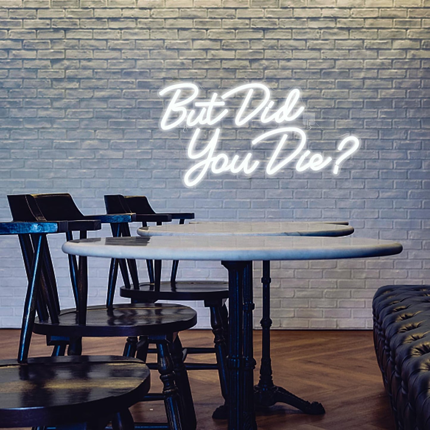 but Did You Die Neon Led Sign, White Neon Signs for Wall Decor, Letter Neon Lights with USB Powered for Room Decor, Bedroom, Office, Gym, Livingroom