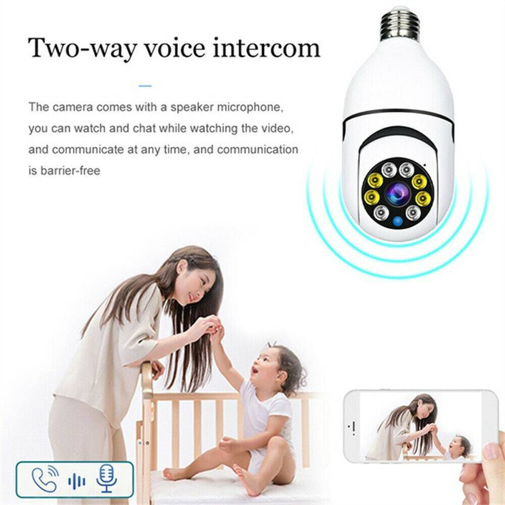 E27 Light Bulb Security Camera 1080P WiFi (Motion Detection)