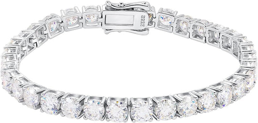 Moissanite Tennis Bracelet 925 Silver Plated 14K Gold 3-6.5Mm D Color VVS1 round Cut Moissanite Bracelets for Women Men Gift Birthday Anniversary