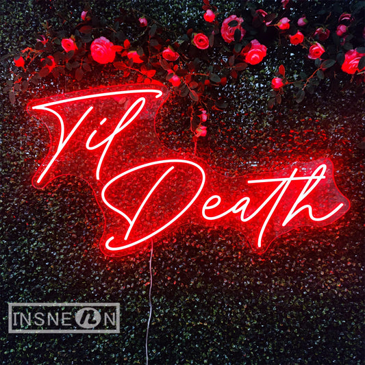 Neon Sign Light Til Death Party Birthday Bar Club Decor LED Neon Lamp Room Bedroom Wall Decoration Neon Light Sign Wedding Decor