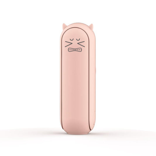 Mini Folding Handheld Fan with Power Bank - Cute Design