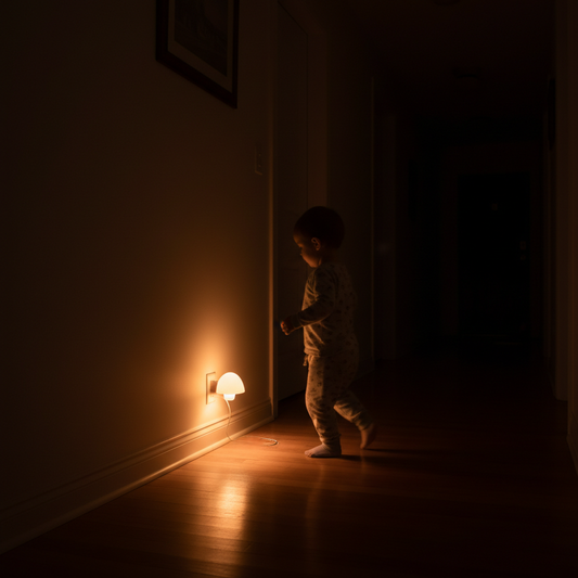 LED Night Light – glowing in dark hallway lifestyle photo
