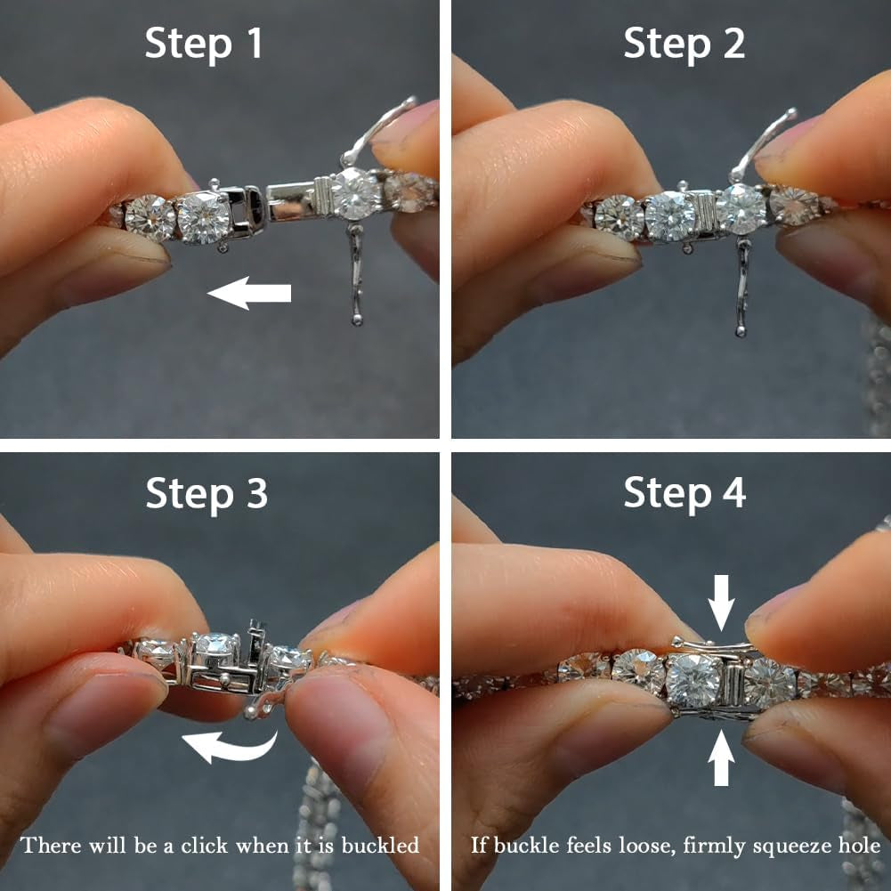 2.31 CT Moissanite Tennis Bracelet for Women Mens 2Mm Diamond Tennis Bracelet Gifts(7In/17.78Cm)-