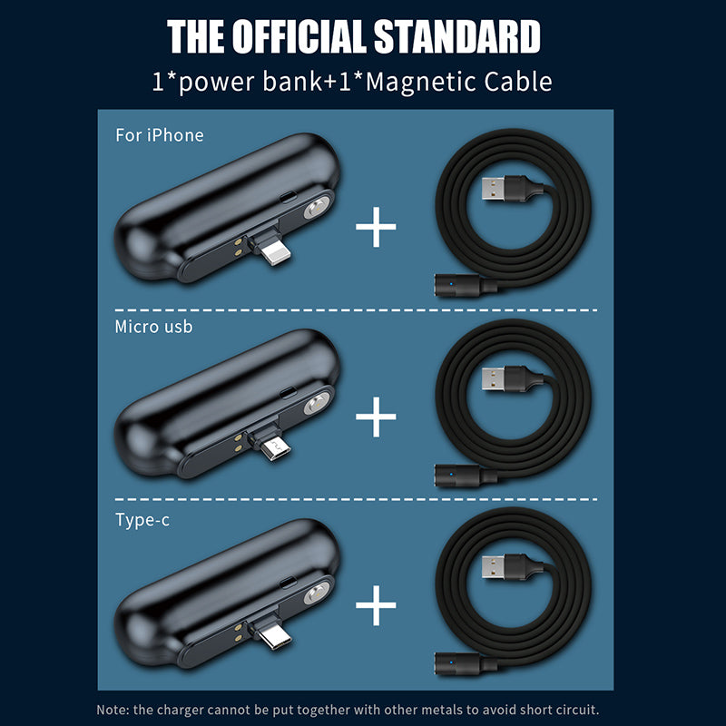 Creative Portable Mini Power Bank with Built-in Cable