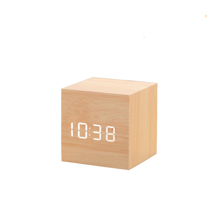 Minimalist Wooden LED Alarm Clock for Bedroom