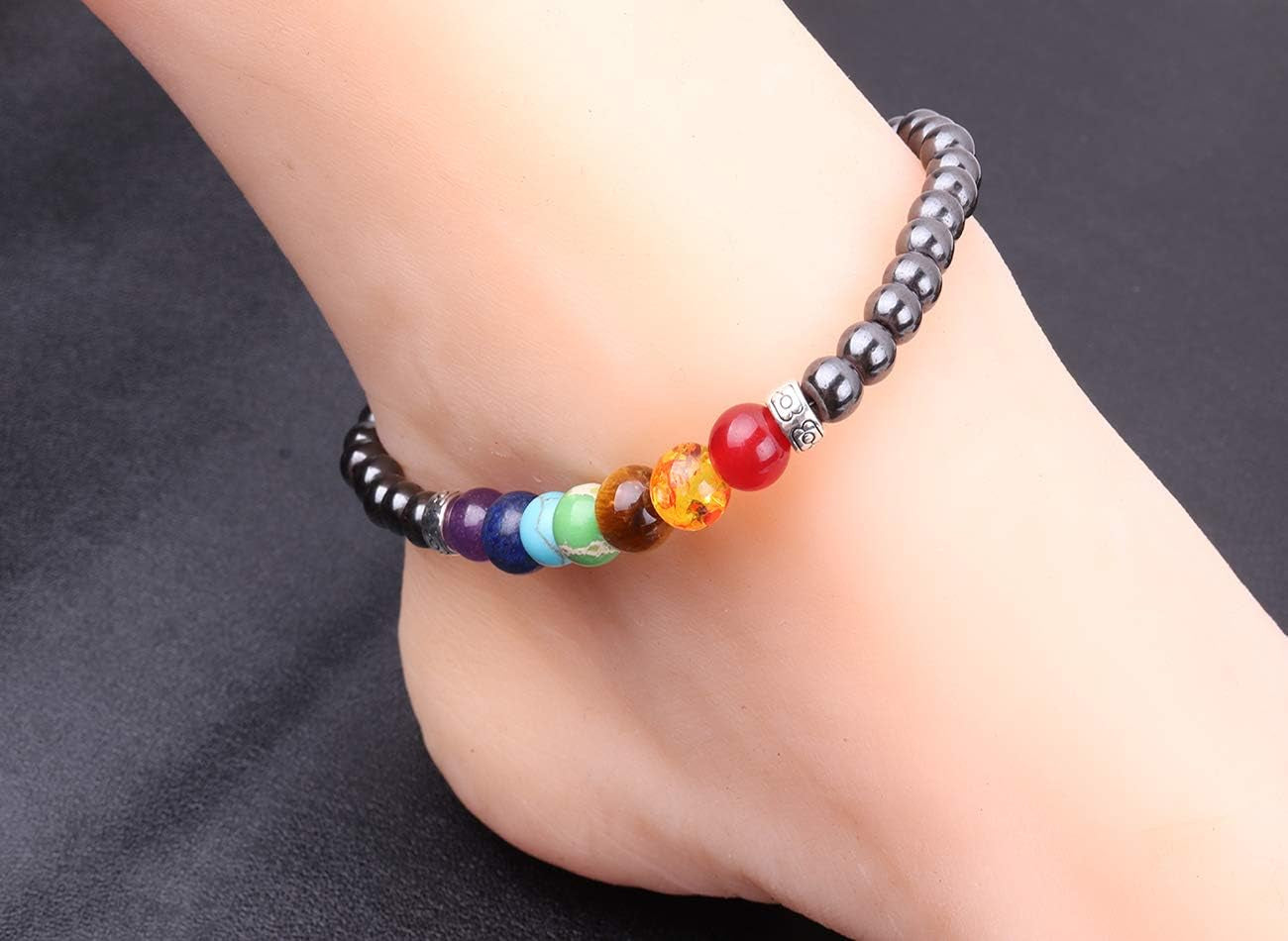 7 Chakra Anklet Bracelet Yoga Gift Chakra Anklet Boho Jewelry Amethyst Healing Anklet Bracelet Meditation Balance Chakra Anklet Energy Healing