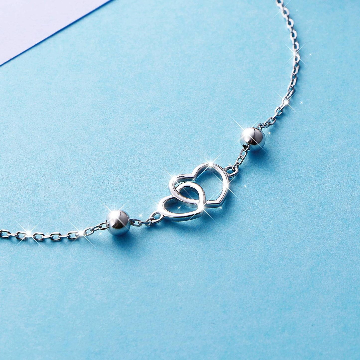 Anklet for Women S925 Sterling Silver Adjustable Foot Heart Lotus Infinity Moon Srars Flower Pearl Multilayer Layered Ankle Bracelet Beach Jewelry