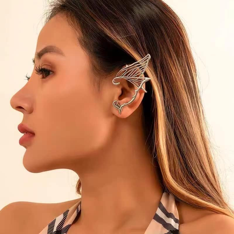 Elf Ear Cuffs for Women Non Piercing Fairy Cuff Earrings Elven Ear Clips Wraps for Women Cosplay Halloween Costume Decor for Womens