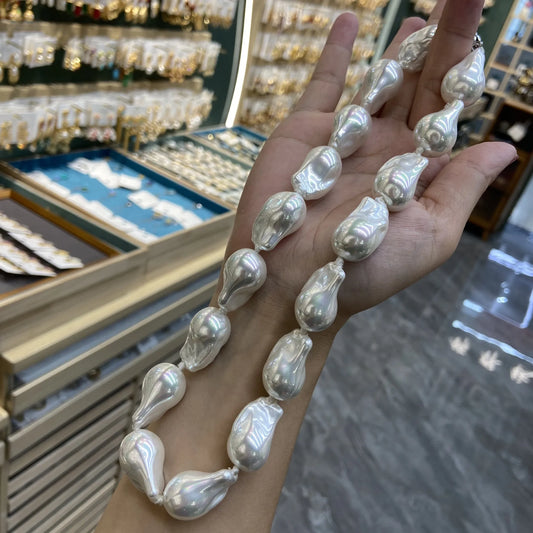 Handmade Luxury Imitation Elegant Irregular Shell Pearl Baroque Pearl Necklace Female 2024 New Elegant Women Jewelry Necklace