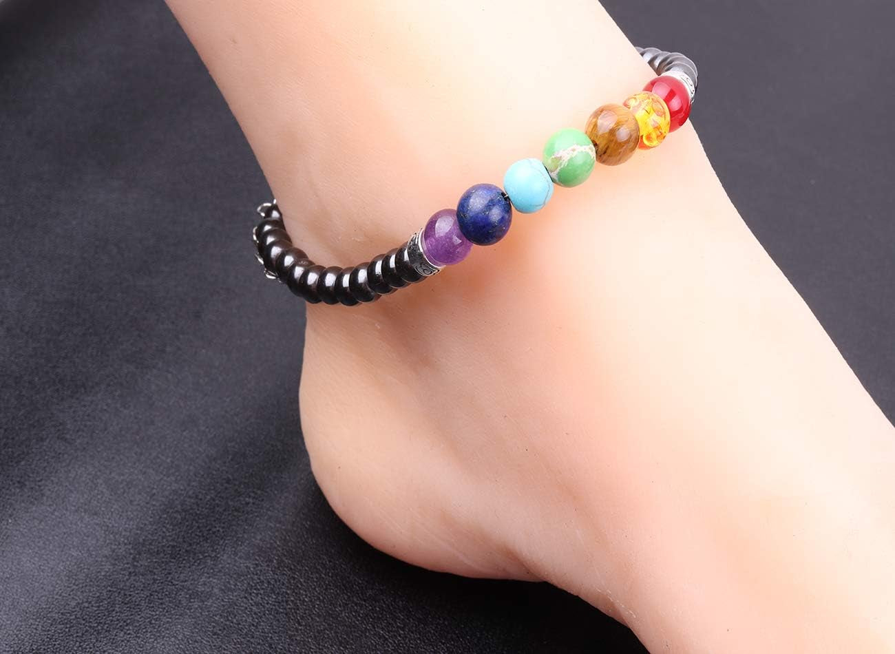 7 Chakra Anklet Bracelet Yoga Gift Chakra Anklet Boho Jewelry Amethyst Healing Anklet Bracelet Meditation Balance Chakra Anklet Energy Healing
