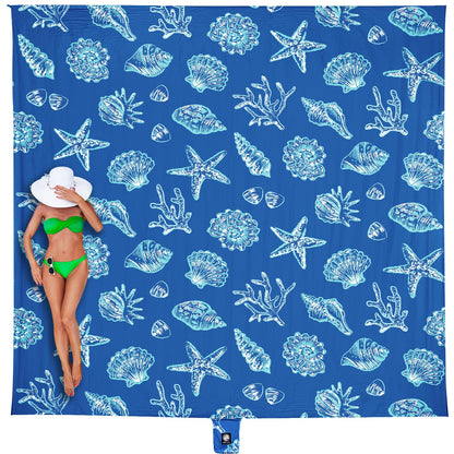Oversized Sandproof Beach Blanket — 8 × 7 ft