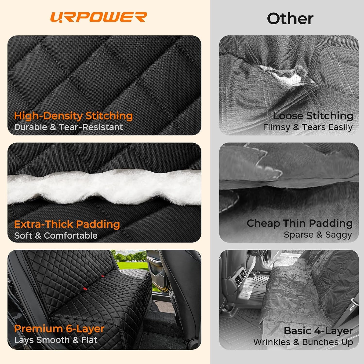 Dog Car Seat Cover for Back Seat, Waterproof Car Seat Protector for Child Carseat & Pets, Nonslip Car Seat Covers for Large Sedans & Large Suvs