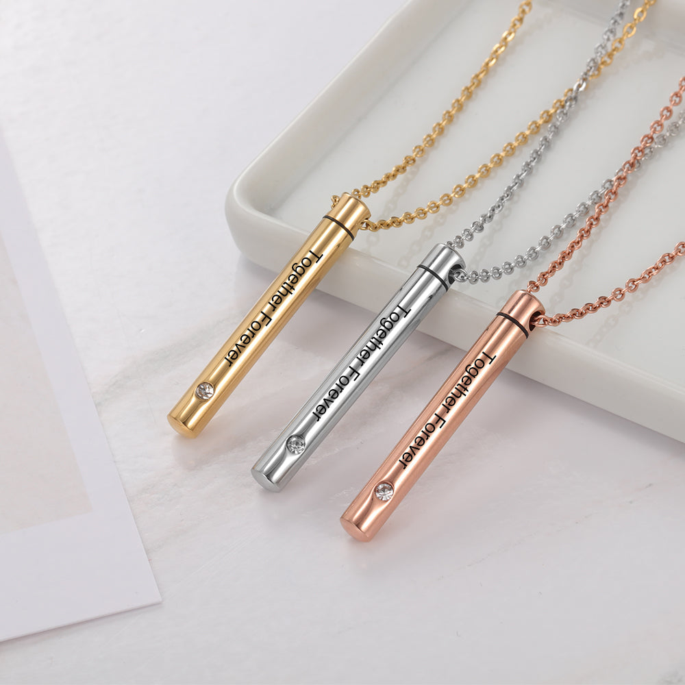 Custom Name Stainless Steel Personalized Bar Name Necklace