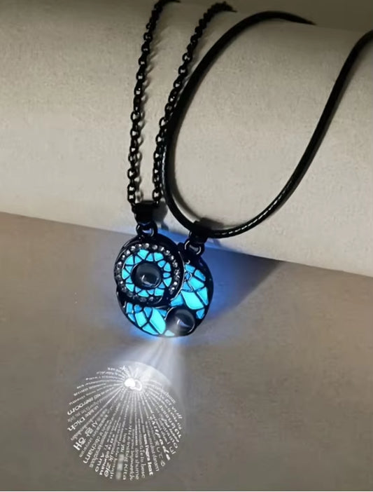 Luminous 100 Languages I Love You Necklace, Glow in the Dark Couple Pendant Necklace, Couple Gift for Boyfriend Girlfriend