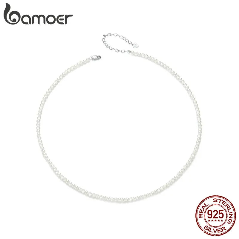 Pearl Necklace for Women Shell Pearl Beaded Necklace, 925 Sterling Silver Australian South Sea Pearl Necklace Jewelry
