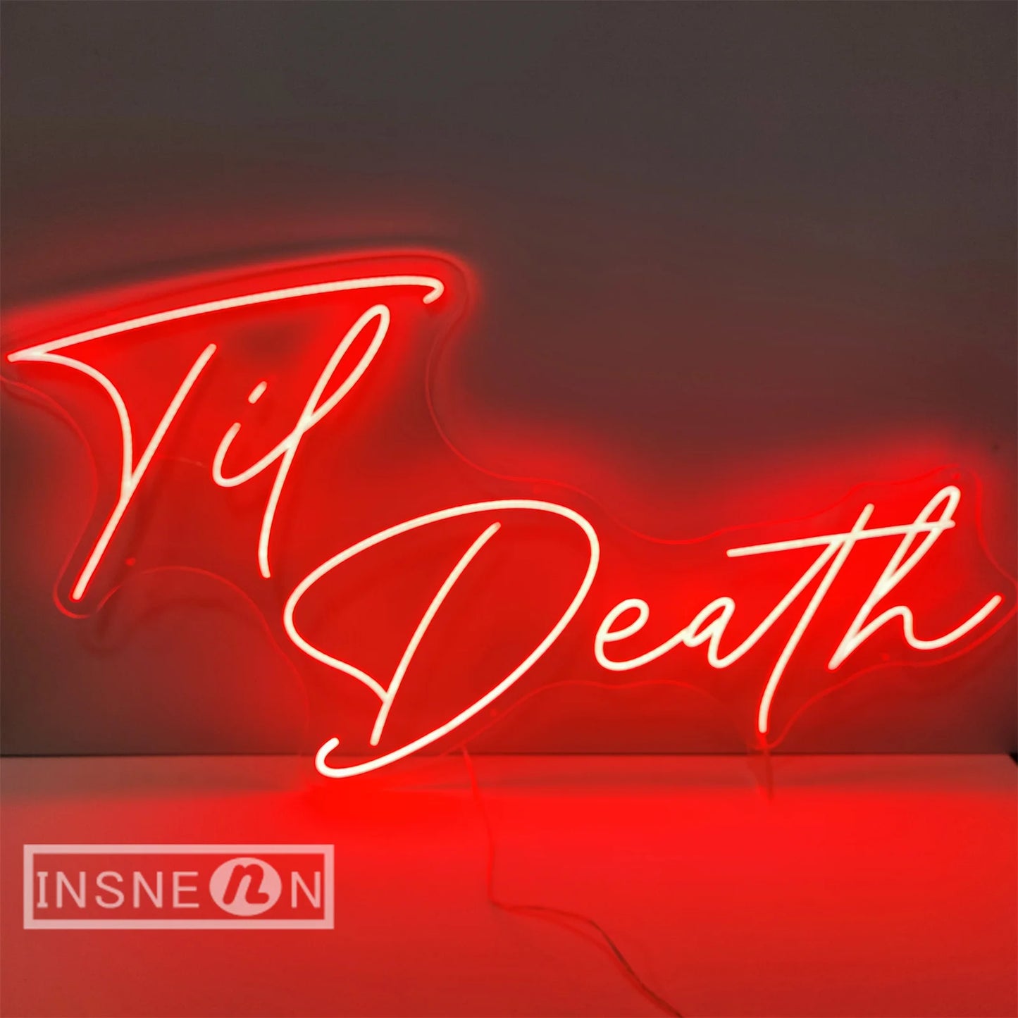 Neon Sign Light Til Death Party Birthday Bar Club Decor LED Neon Lamp Room Bedroom Wall Decoration Neon Light Sign Wedding Decor