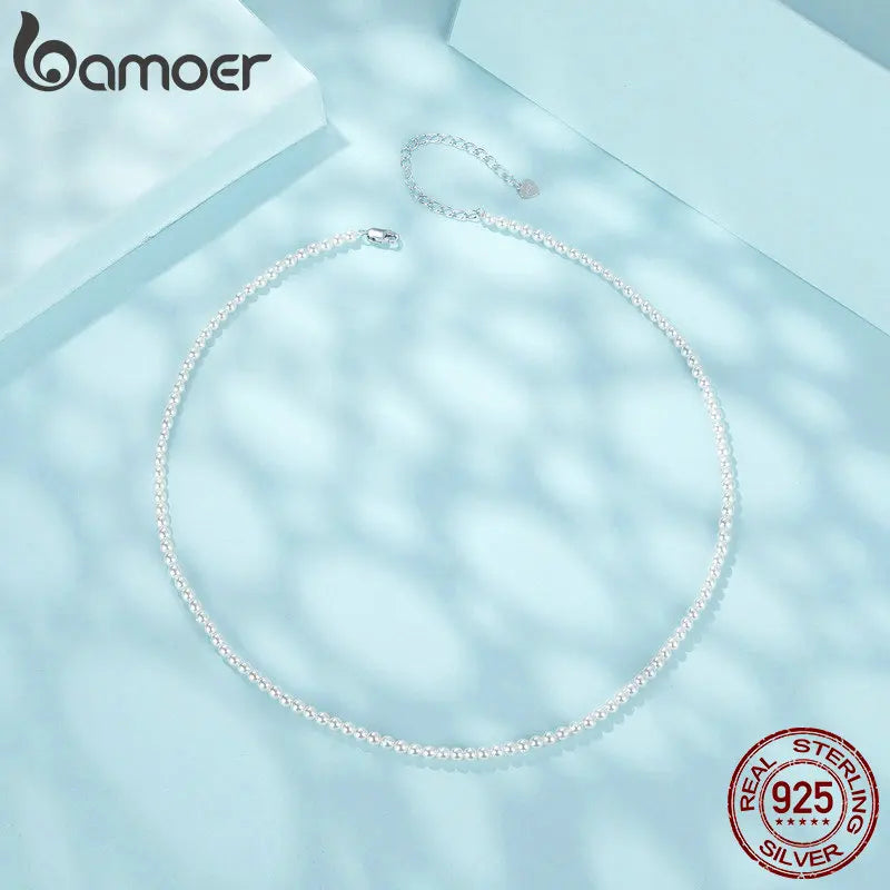 Pearl Necklace for Women Shell Pearl Beaded Necklace, 925 Sterling Silver Australian South Sea Pearl Necklace Jewelry