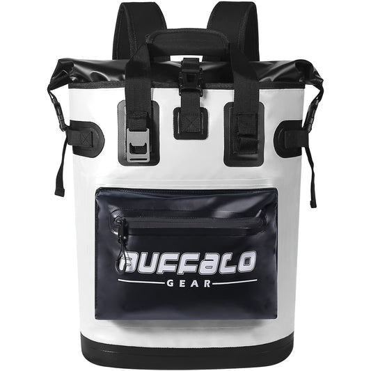 Buffalo Gear Cooler Backpack18L Leakproof Cooler Bag Insulated Cooler for Picnic Beach Camping Hiking Park Fishing (White)