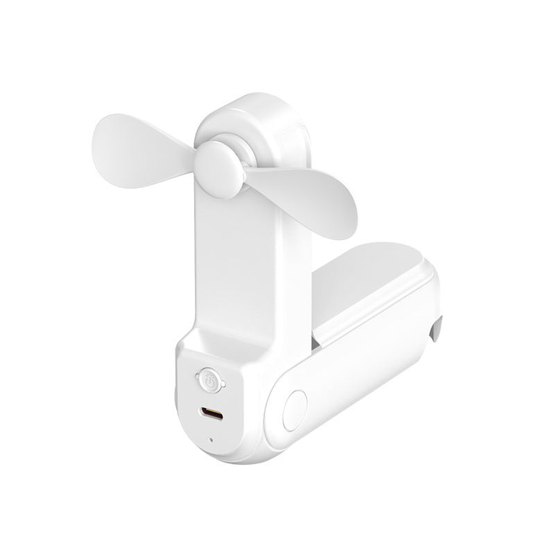 Mini Folding Handheld Fan with Power Bank - Cute Design