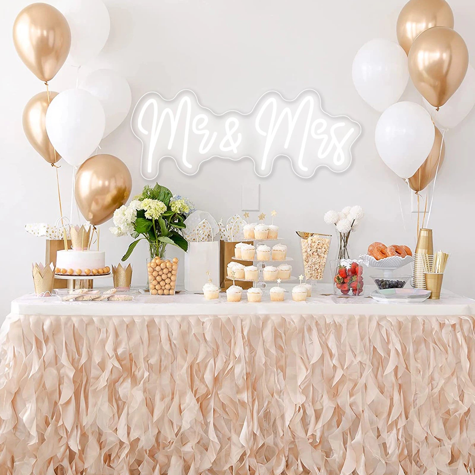 Mr & Mrs Neon Sign Wedding Decor Room Neon LED Lights Just Married Neon Lights LED Sign Marry Me Led Light Sign