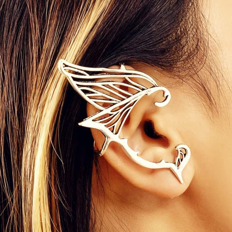 Elf Ear Cuffs for Women Non Piercing Fairy Cuff Earrings Elven Ear Clips Wraps for Women Cosplay Halloween Costume Decor for Womens