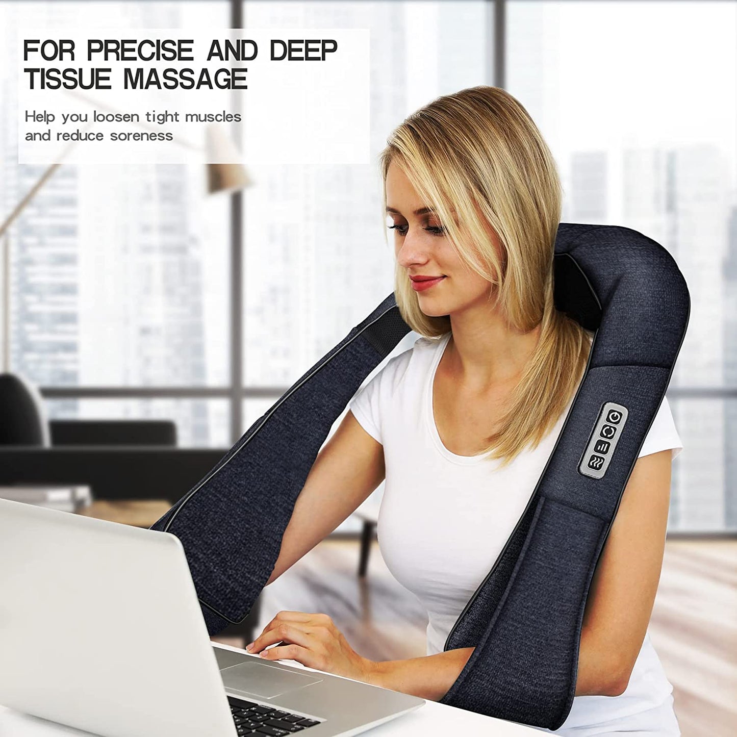 Mothers Day Gifts for Mom Wife Women, Shiatsu Back Shoulder and Neck Massager with Heat, Electric Deep Tissue 4D Kneading Massage, Best Gifts for Men Dad Husband, Fathers Day, Christmas