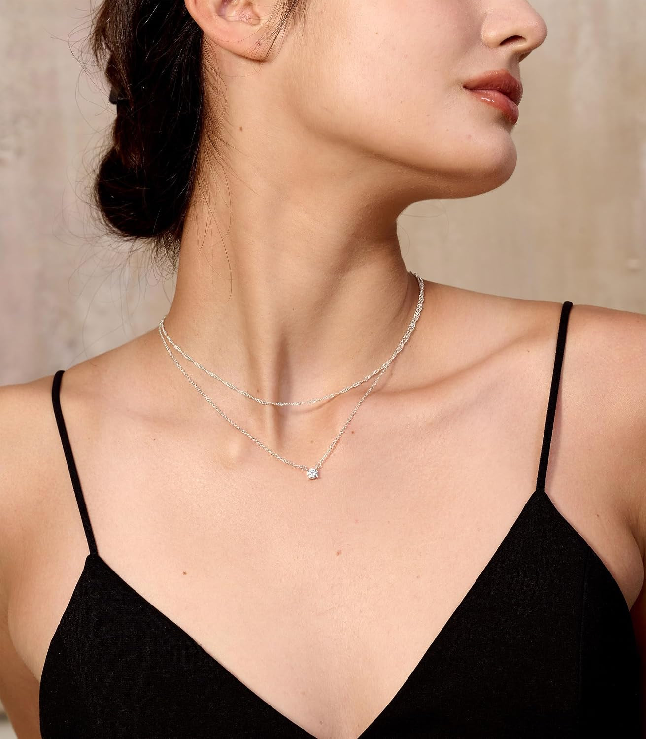 Gold Chain Necklace for Women, 14K Gold Plated Thin Beaded Wave Box Chain Necklace Dainty Simple Layered Choker Minimalist Link Chain Trendy Jewelry for Women