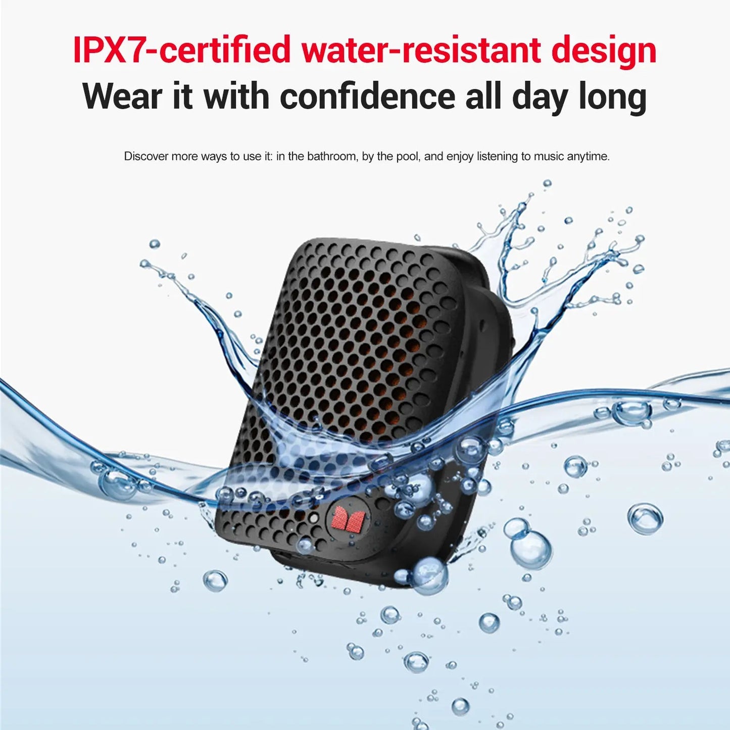 MONSTER M3 Portable Bluetooth Speaker, TWS Stereo Sound, IPX7 Waterproof, Magnetic Clip-On Wearable Speaker, Ultra-Portable 80G Wireless Speaker for Outdoor, Travel, Camping & Work - 2026 Deals for You Days