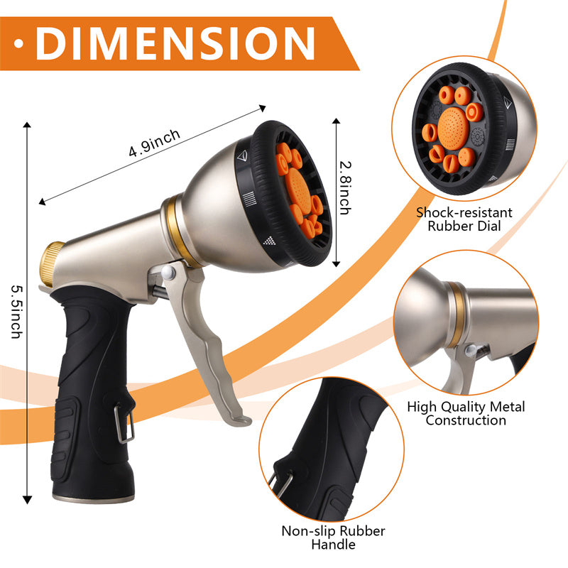 9-Mode Garden Hose Spray Gun for Home, Car & Garden