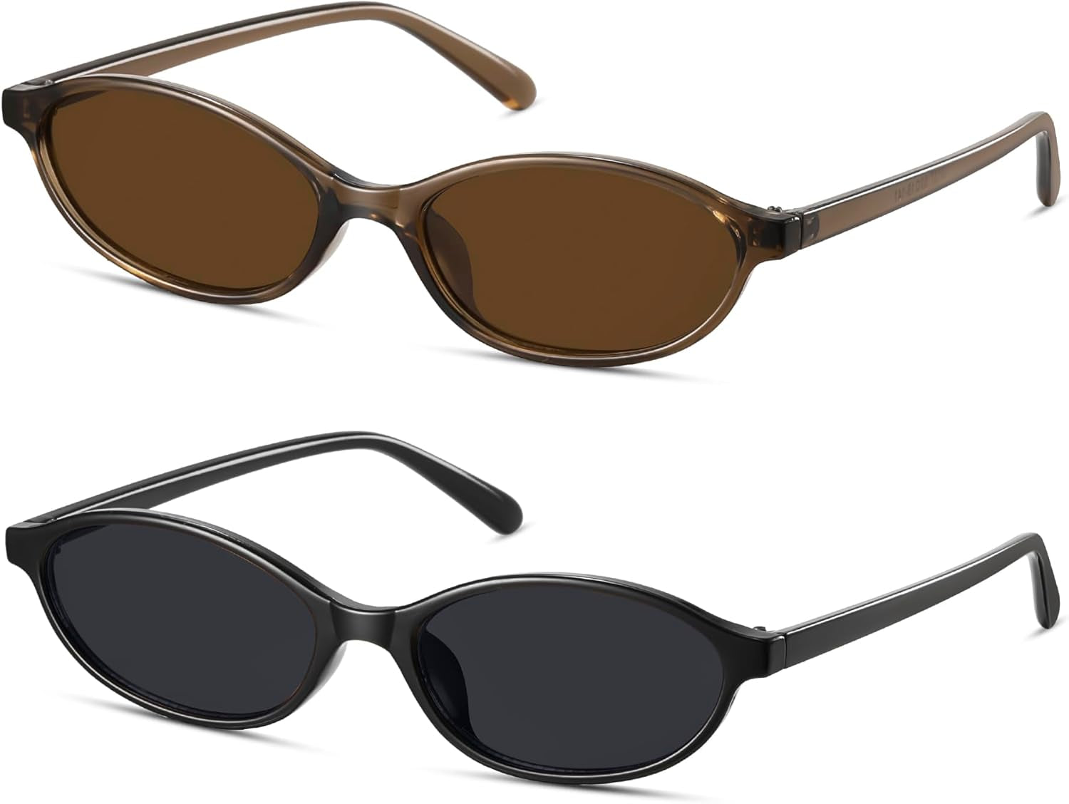 Retro Oval Sunglasses for Women Small Cat Eye Sun Glasses Womens Trendy Y2K Narrow Shades UV400 Protection CL009