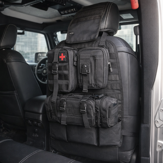 Tactical Back Seat Organizer with 3 Detachable Pouches