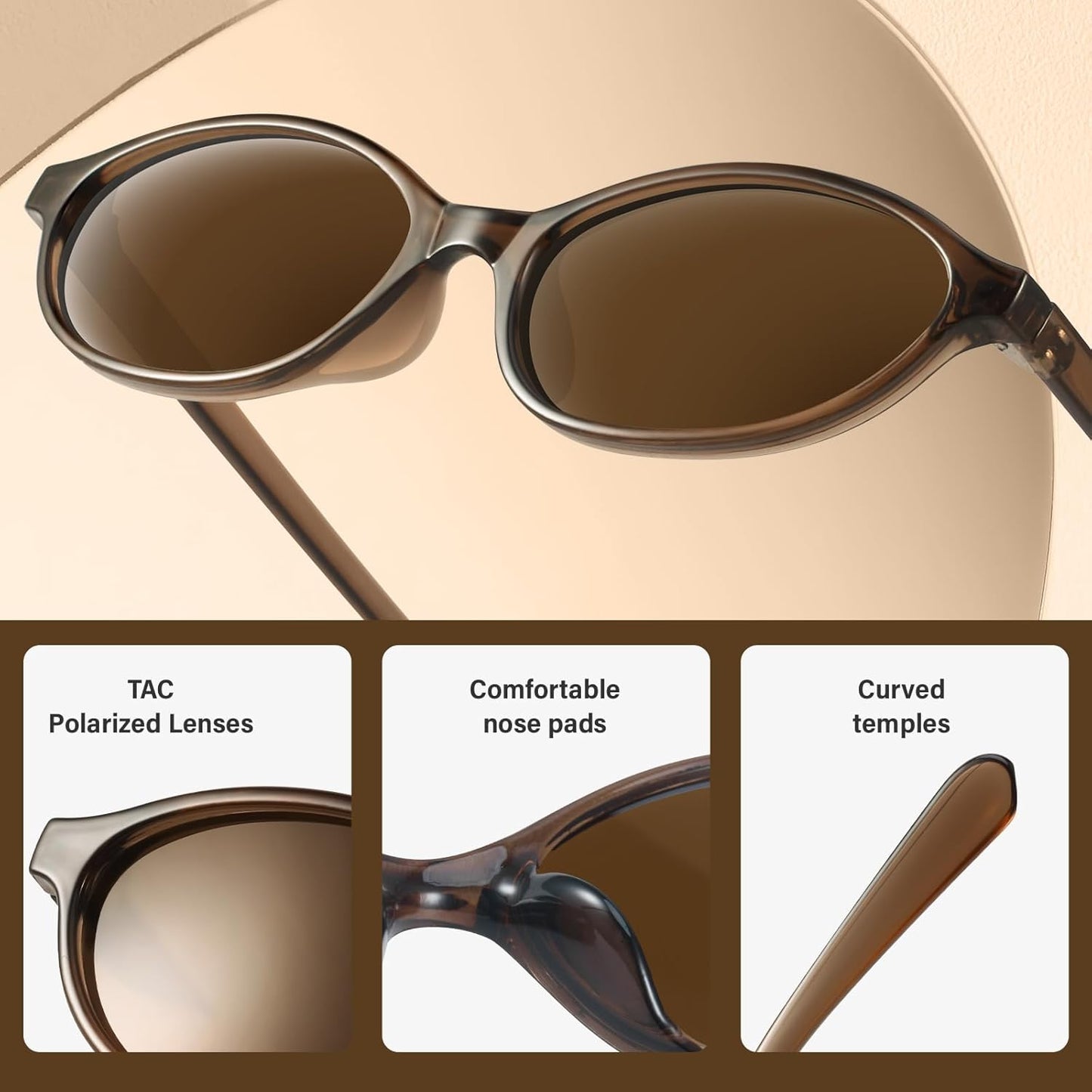 Retro Oval Sunglasses for Women 90S Design Small Cat Eye Sun Glasses UV Protection Y2K Trendy Narrow Shades