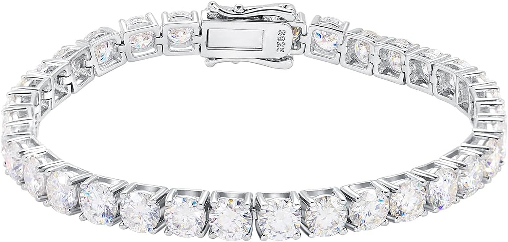 Moissanite Tennis Bracelet 925 Silver Plated 14K Gold 3-6.5Mm D Color VVS1 round Cut Moissanite Bracelets for Women Men Gift Birthday Anniversary