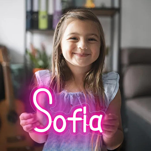 Sofia Name Neon Sign for Wall Decor,Led Sofia Name Neon Light for Kids Bedroom,Birthday Party Decor,Neon Sign Sofia for Wall Decor,Sofia Birthday Decor for Girl,Size 9 * 5.9 Inch(Jtld012-08)