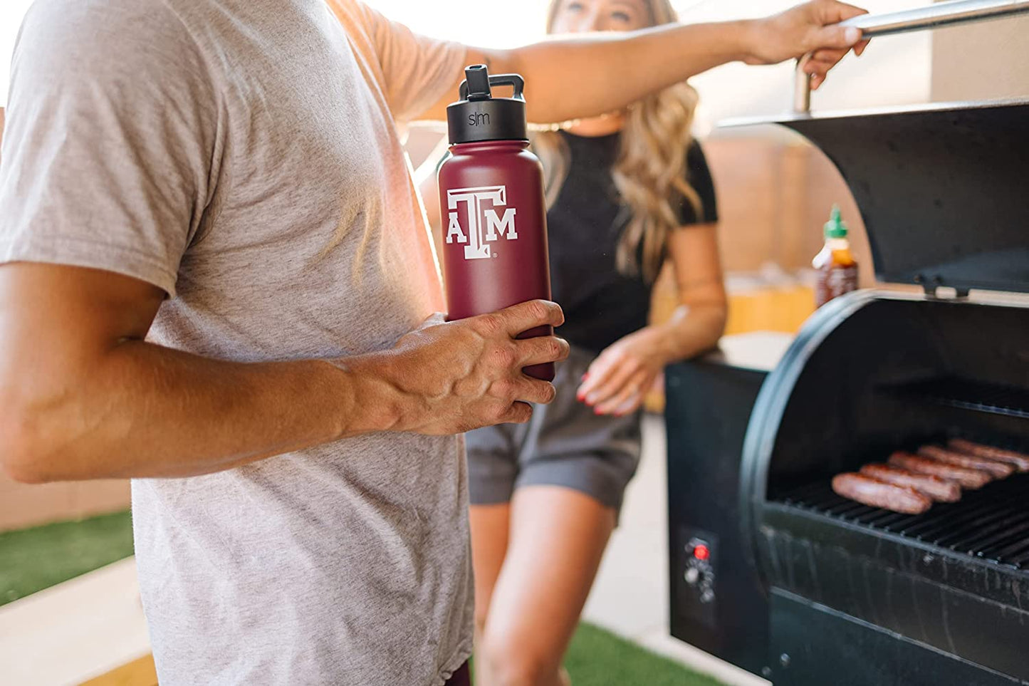 Simple Modern Officially Licensed Collegiate University Water Bottle with Straw Lid Insulated Stainless Steel Thermos | Summit Collection | 32Oz