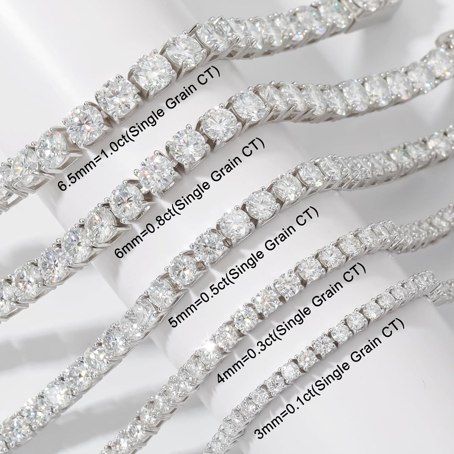 2.31 CT Moissanite Tennis Bracelet for Women Mens 2Mm Diamond Tennis Bracelet Gifts(7In/17.78Cm)-