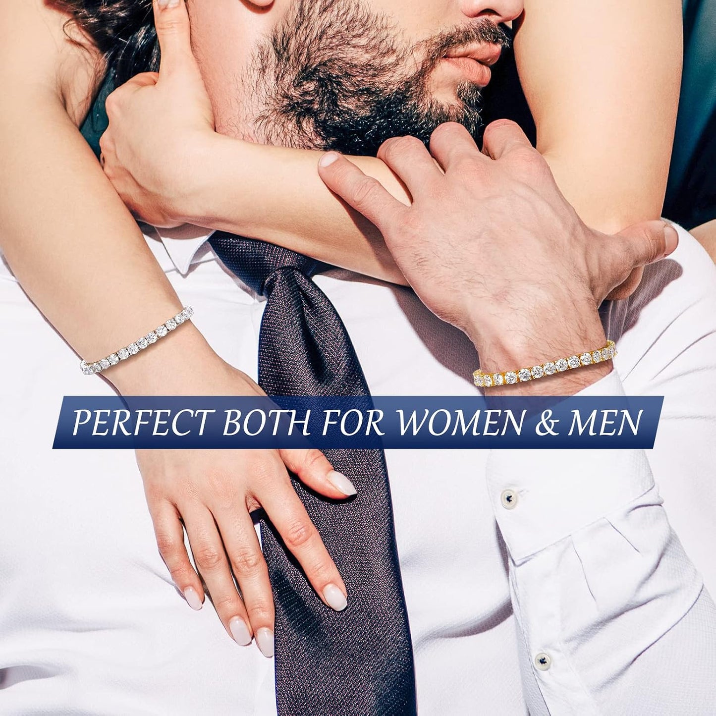 Moissanite Tennis Bracelet 5.0-21.0CT 18K Gold Plated S925 Sterling Silver Tennis Bracelet 3/4/5MM D Color VVS1 round Moissanite Bracelet for Women Men Simulated Diamonds Bracelets Jewelry Gifts
