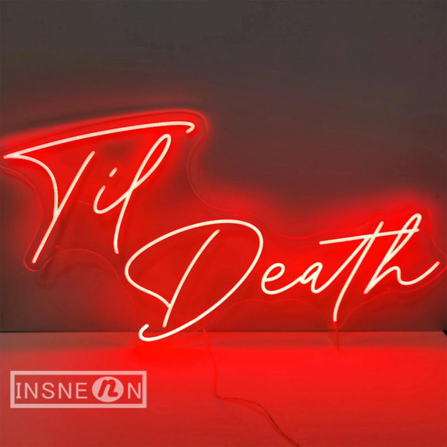 Neon Sign Light Til Death Party Birthday Bar Club Decor LED Neon Lamp Room Bedroom Wall Decoration Neon Light Sign Wedding Decor