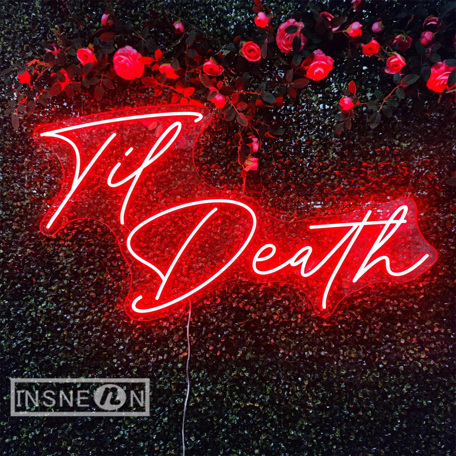 Neon Sign Light Til Death Party Birthday Bar Club Decor LED Neon Lamp Room Bedroom Wall Decoration Neon Light Sign Wedding Decor