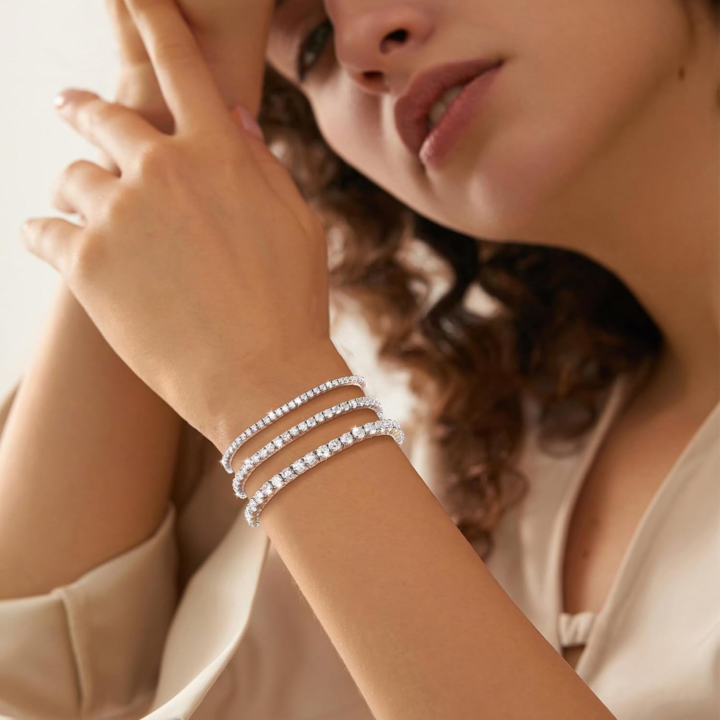 Moissanite Tennis Bracelet 5.0-21.0CT 18K Gold Plated S925 Sterling Silver Tennis Bracelet 3/4/5MM D Color VVS1 round Moissanite Bracelet for Women Men Simulated Diamonds Bracelets Jewelry Gifts