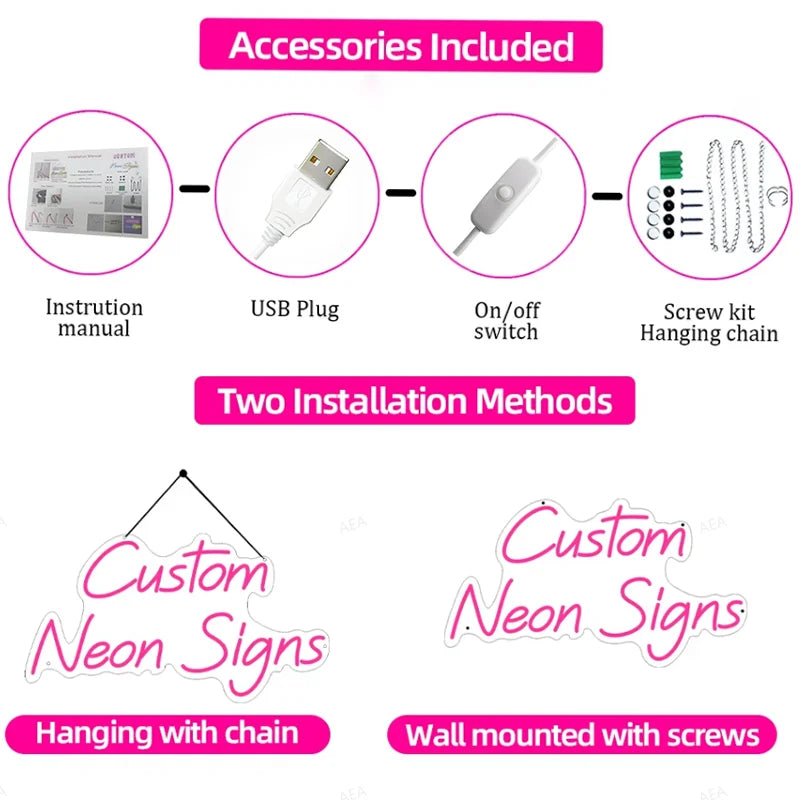 Custom Your Name Neon Garage Sign Gear Design USB Adjustable Brightness LED Wall Decor Auto Enthusiasts Parties Garage Decor