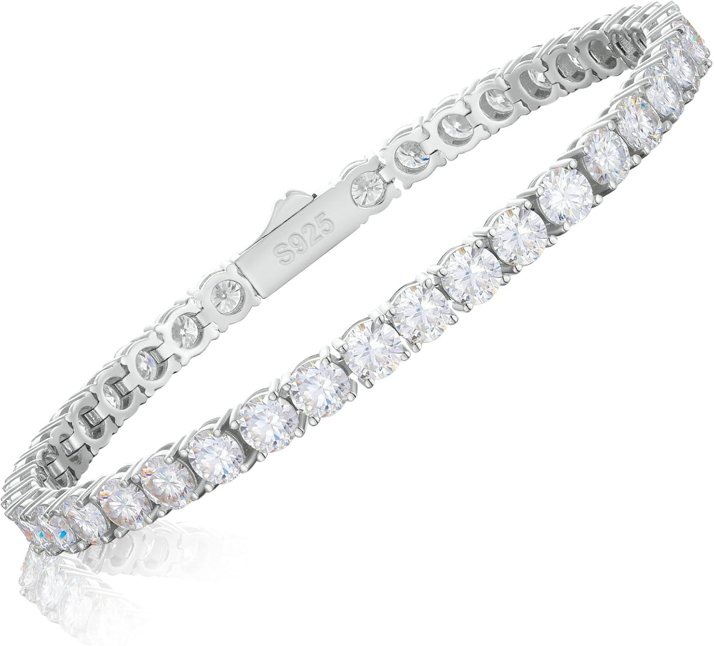 Moissanite Tennis Bracelet 5.0-21.0CT 18K Gold Plated S925 Sterling Silver Tennis Bracelet 3/4/5MM D Color VVS1 round Moissanite Bracelet for Women Men Simulated Diamonds Bracelets Jewelry Gifts