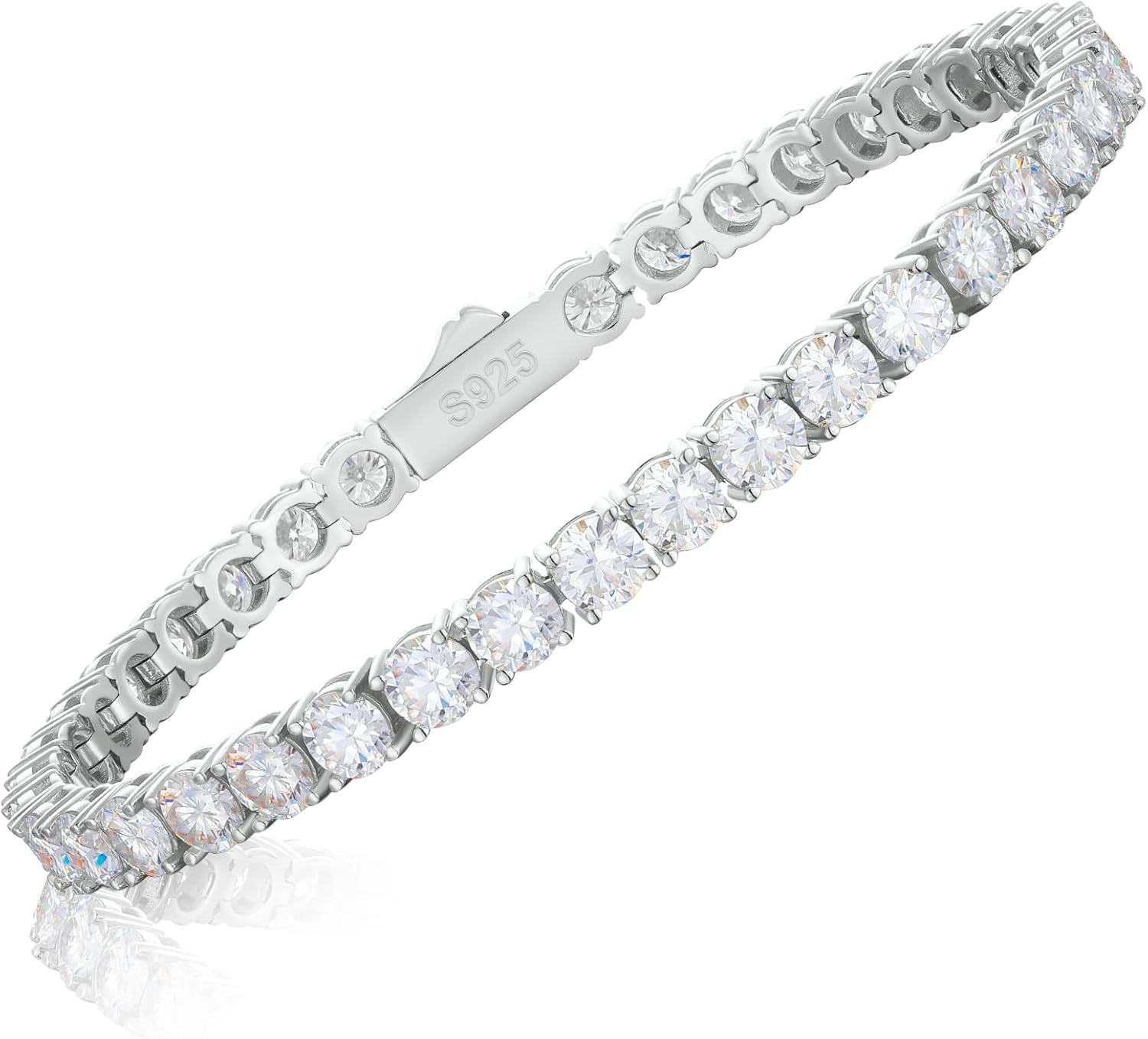Moissanite Tennis Bracelet 5.0-21.0CT 18K Gold Plated S925 Sterling Silver Tennis Bracelet 3/4/5MM D Color VVS1 round Moissanite Bracelet for Women Men Simulated Diamonds Bracelets Jewelry Gifts