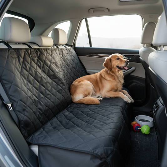 Dog Car Seat Cover – dog sitting on cover in car