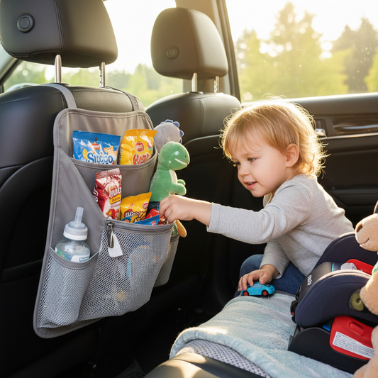 Back Seat Organizer – family car with kids lifestyle photo