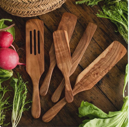 Teak Wood Cooking Spatula for Salad and Cooking