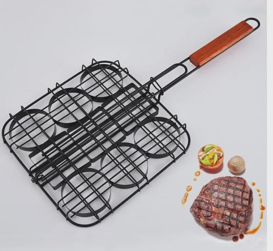 Mini Burger Press Set with Non-Stick Grill Basket